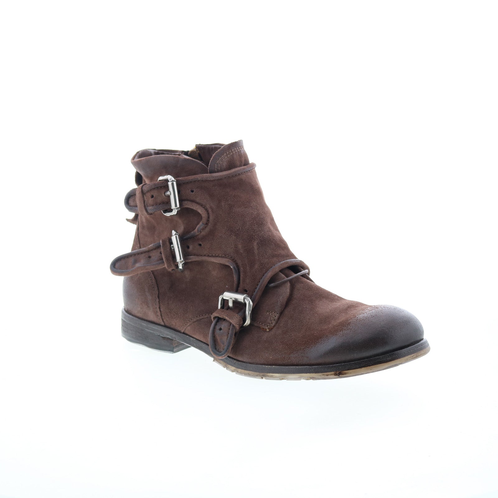 Copper Mens Brown Leather Zipper Casual Dress Boots