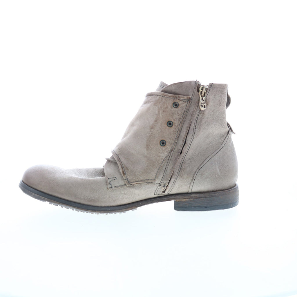 Copper Mens Gray Leather Zipper Casual Dress Boots