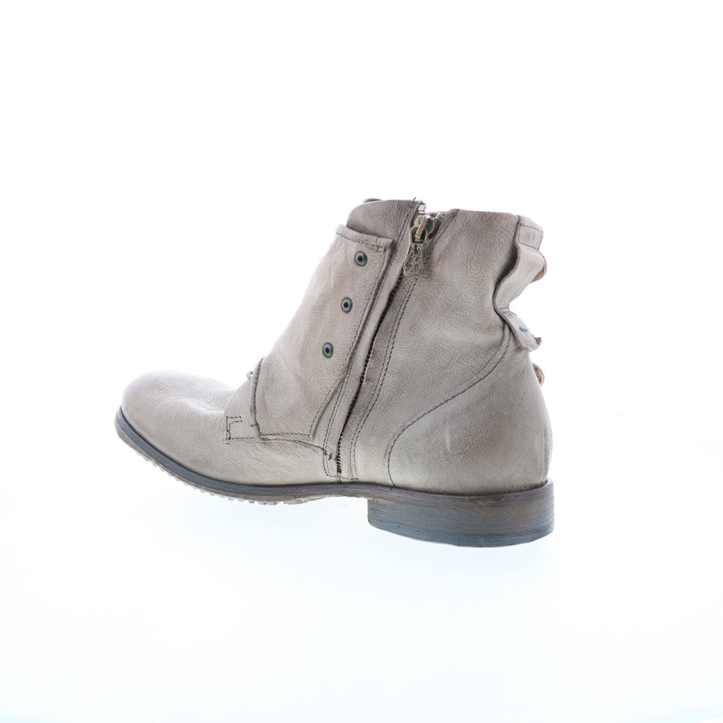 Copper Mens Gray Leather Zipper Casual Dress Boots