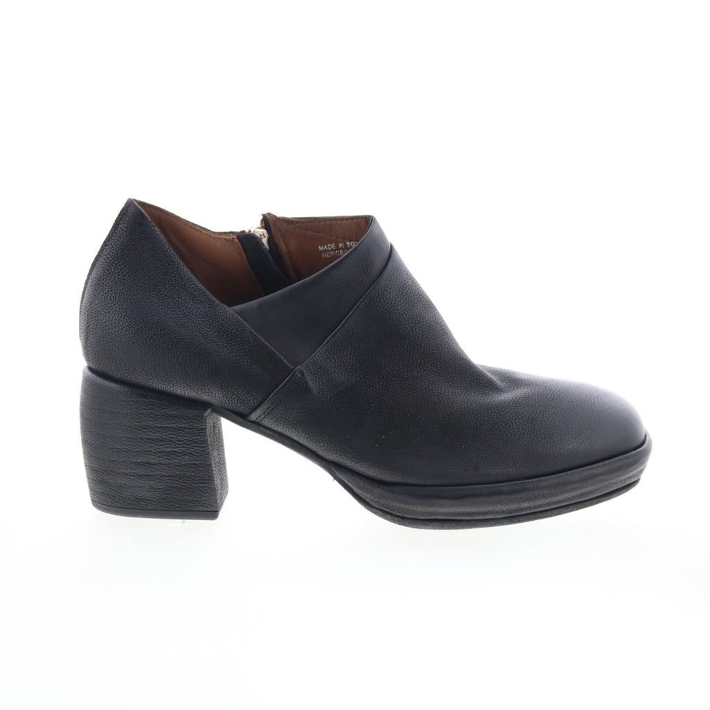 Curtis Womens Black Leather Zipper Ankle & Booties Boots