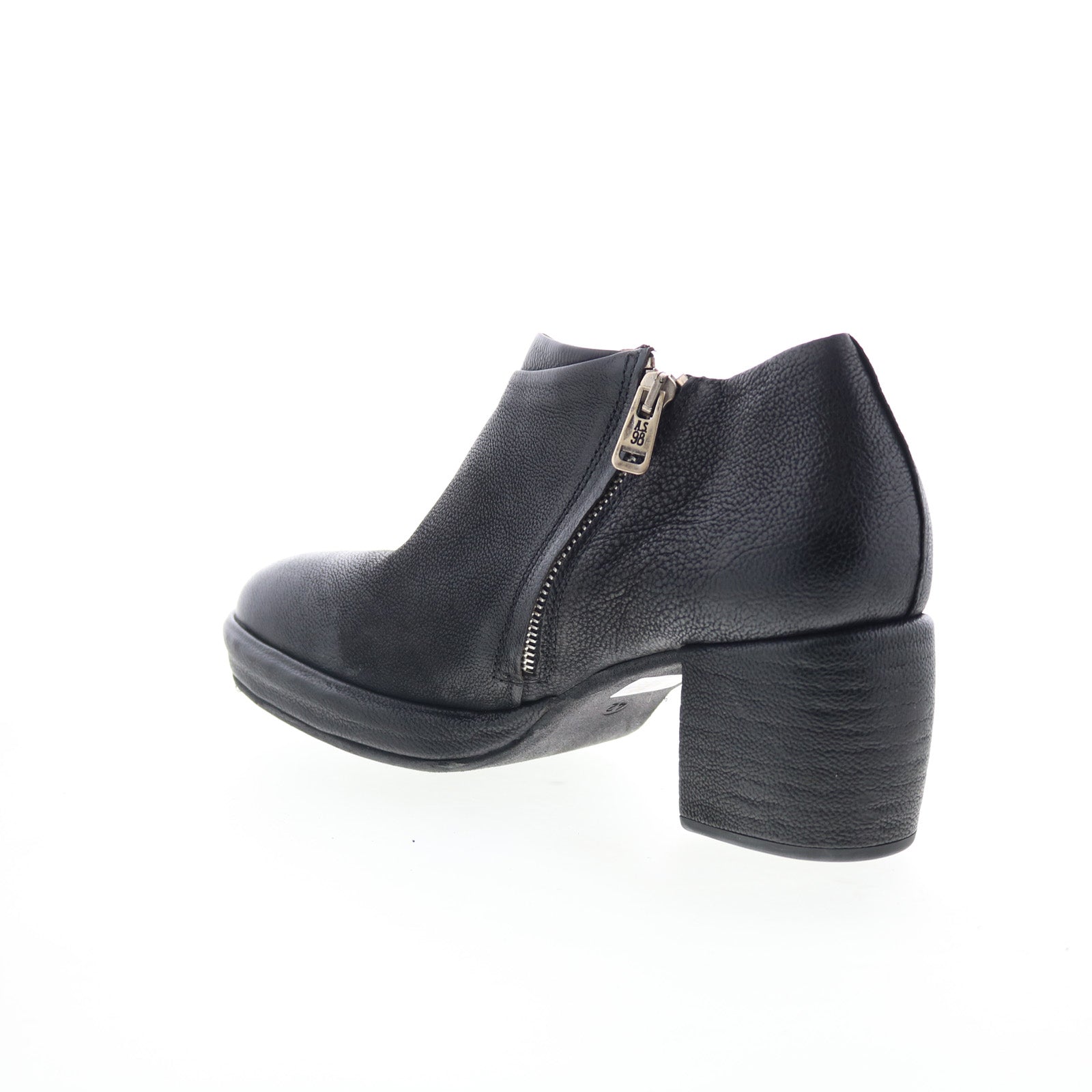 Curtis Womens Black Leather Zipper Ankle & Booties Boots