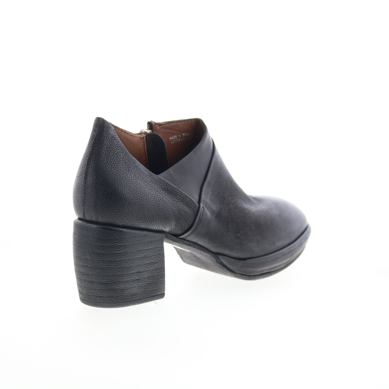 Curtis Womens Black Leather Zipper Ankle & Booties Boots