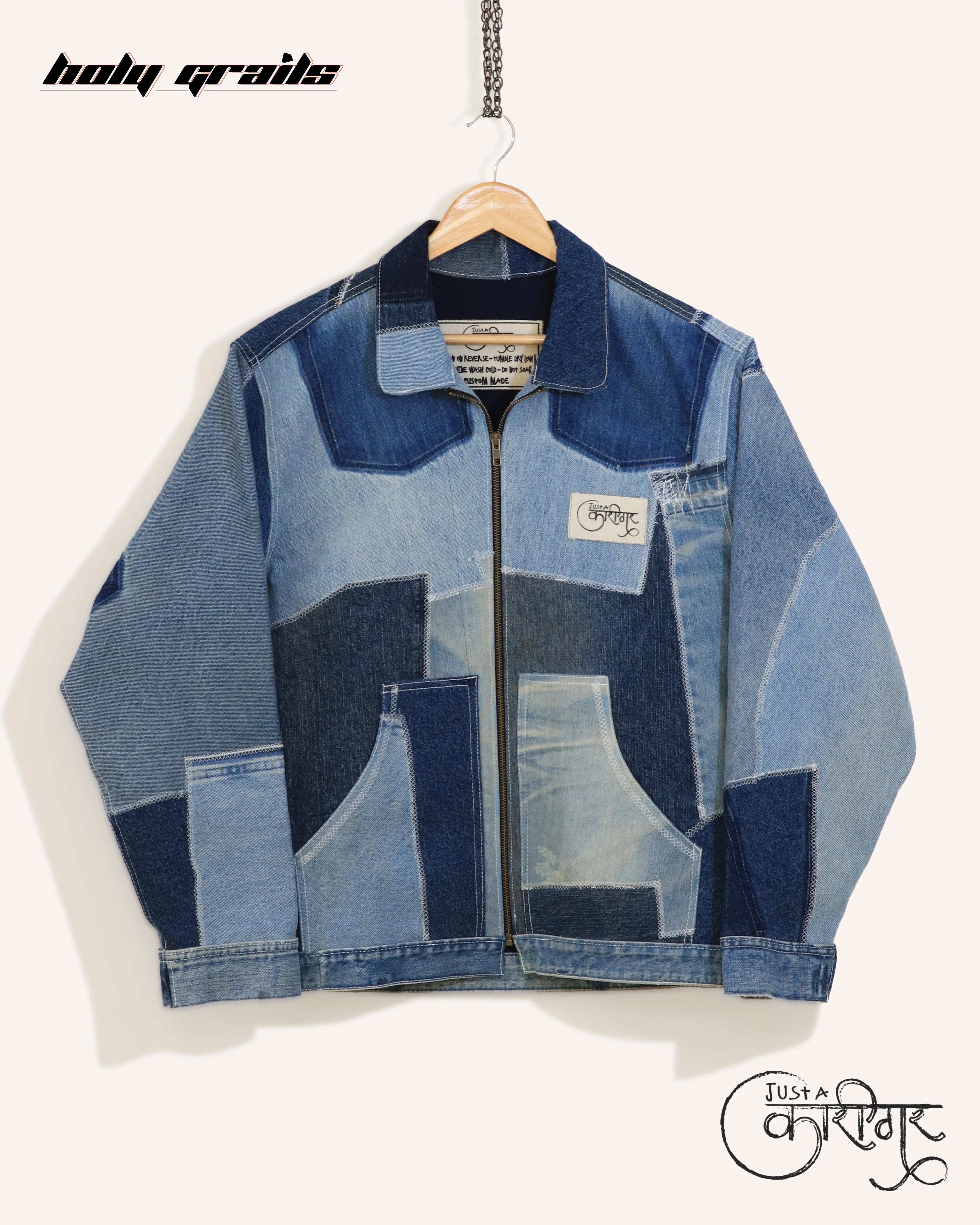Leftover Blue Denim Jacket HG x Just A Karigar