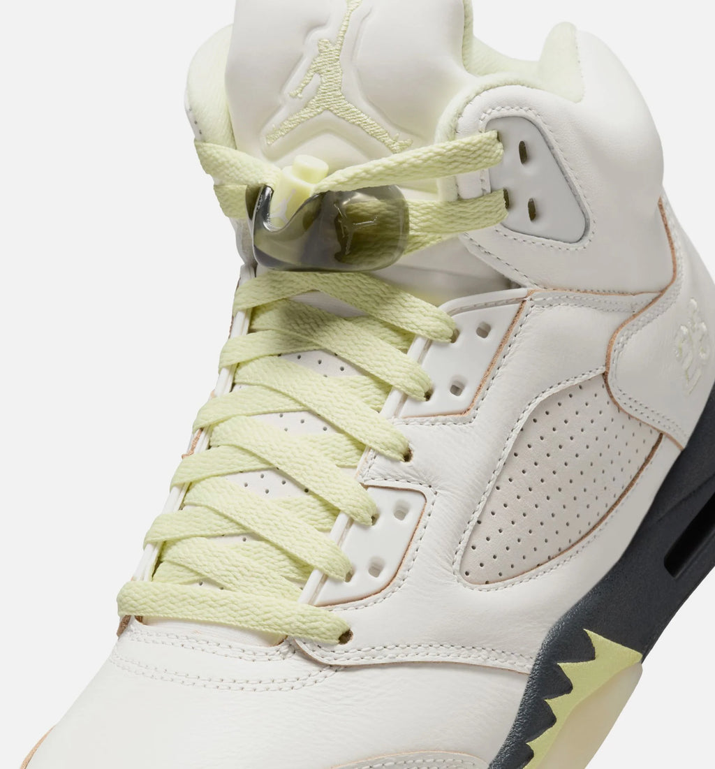 Air Jordan 5 Retro Luminous Green and Sail Womens Lifestyle Shoe Sail Luminous Green Anthracite Free Shipping