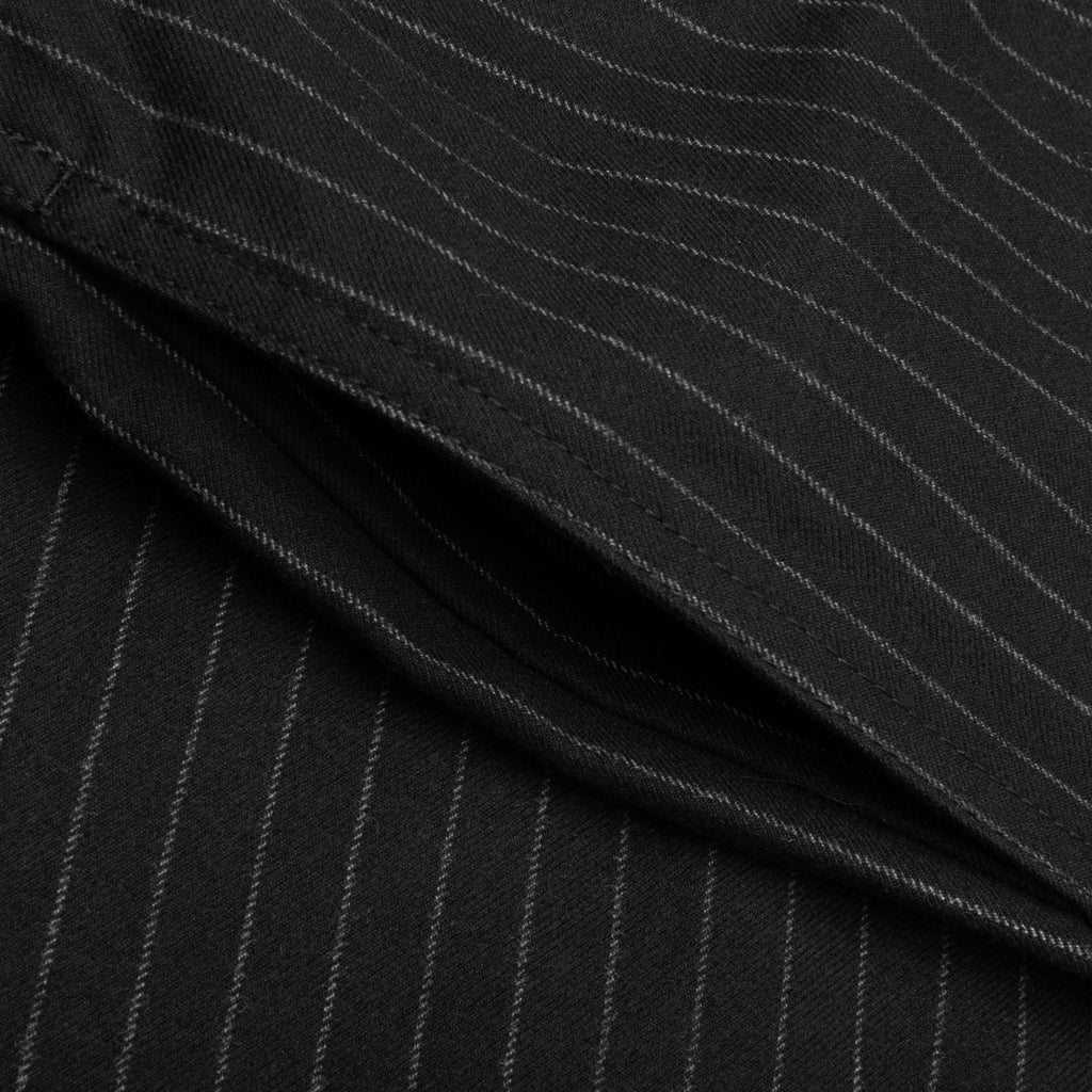 Wool Stripe Beach Pant Black