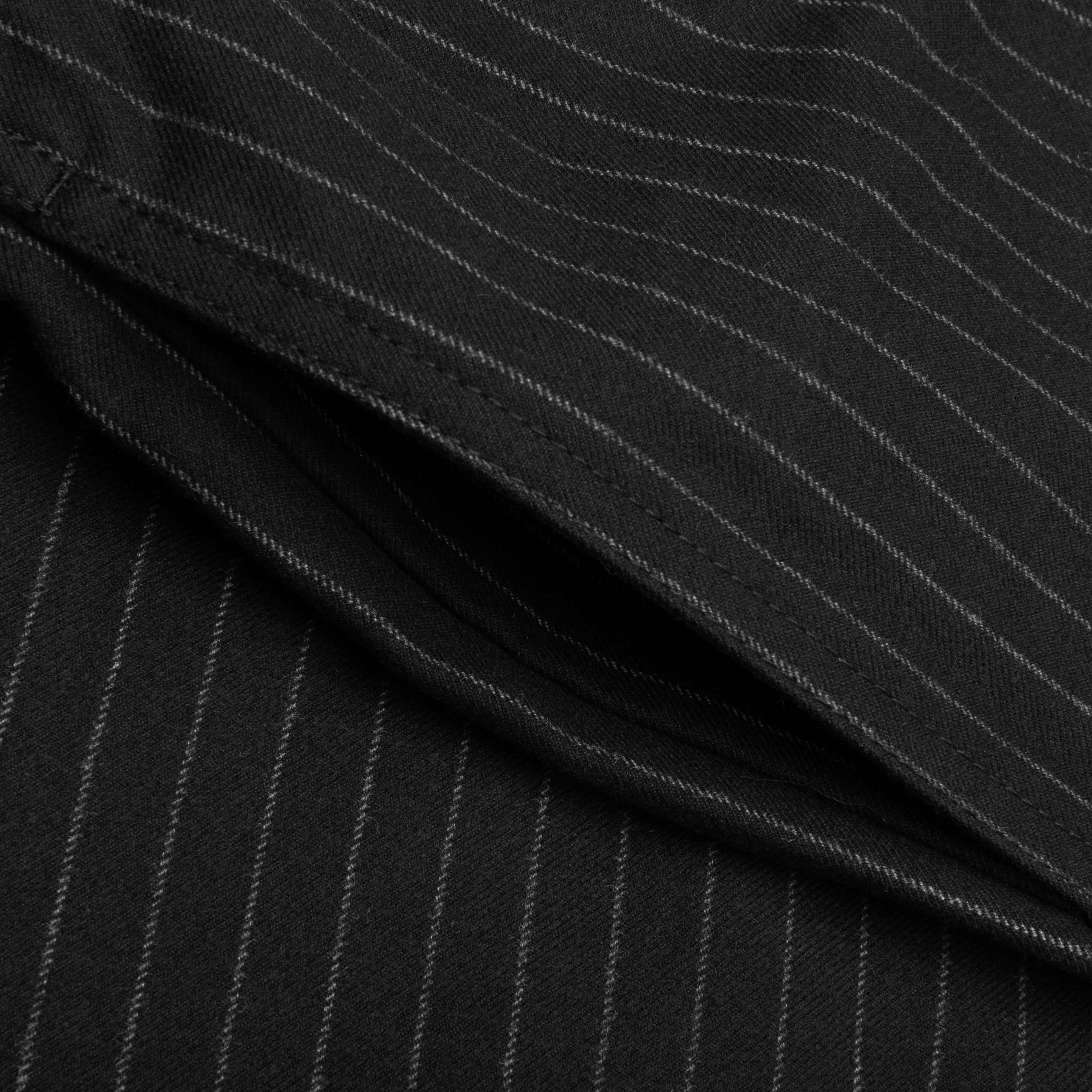 Wool Stripe Beach Pant Black