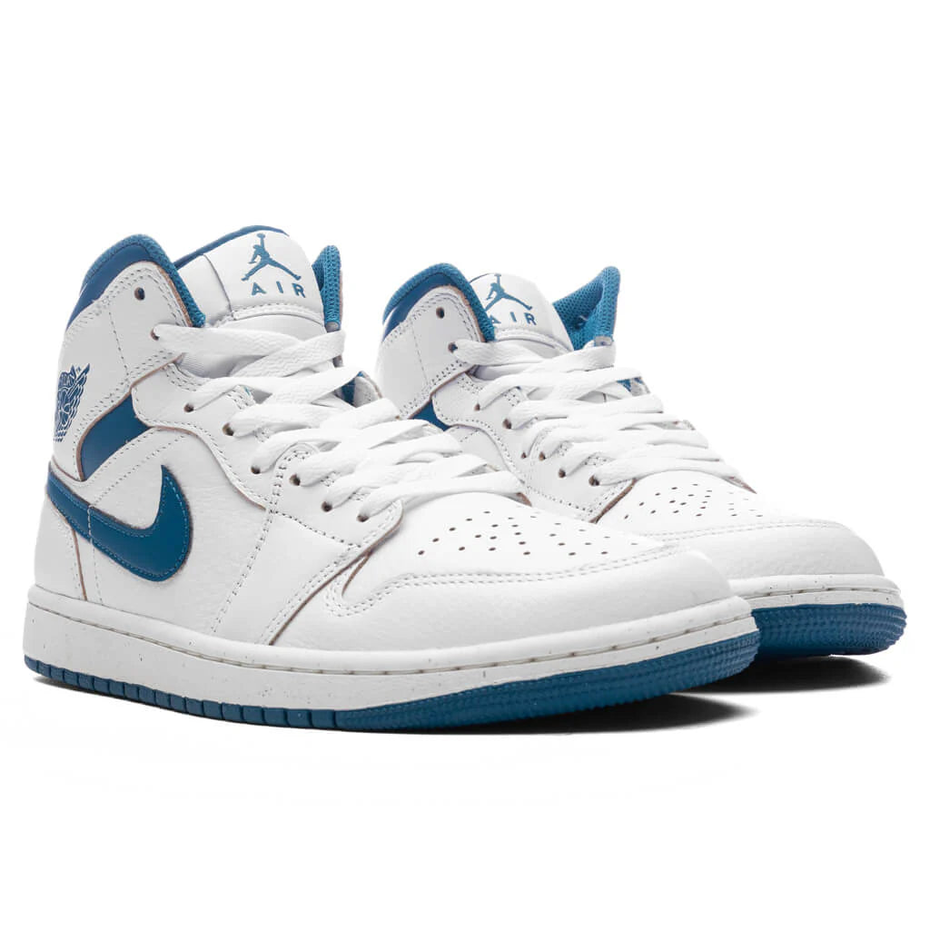 Air Jordan 1 Mid SE White Industrial Blue Sail