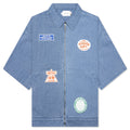 Twill Full Zip Shirt Blue