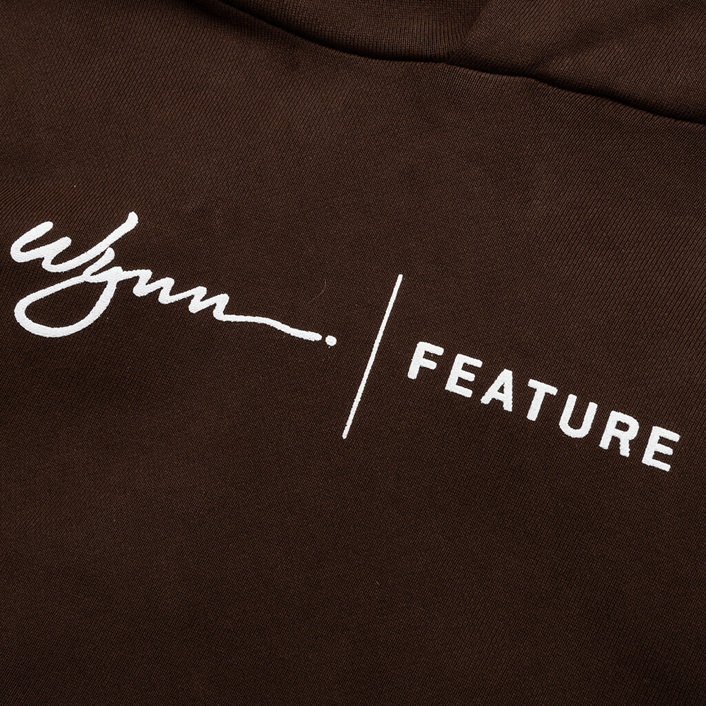 Feature x Wynn Logo Lock Up Hoodie Bitter Chocolate