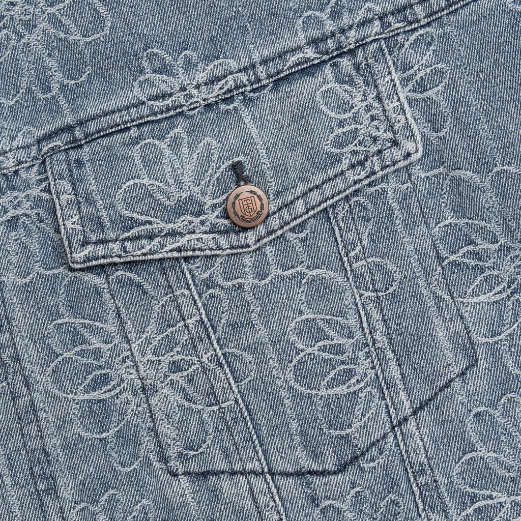 Floral Denim Jacket Light Indigo