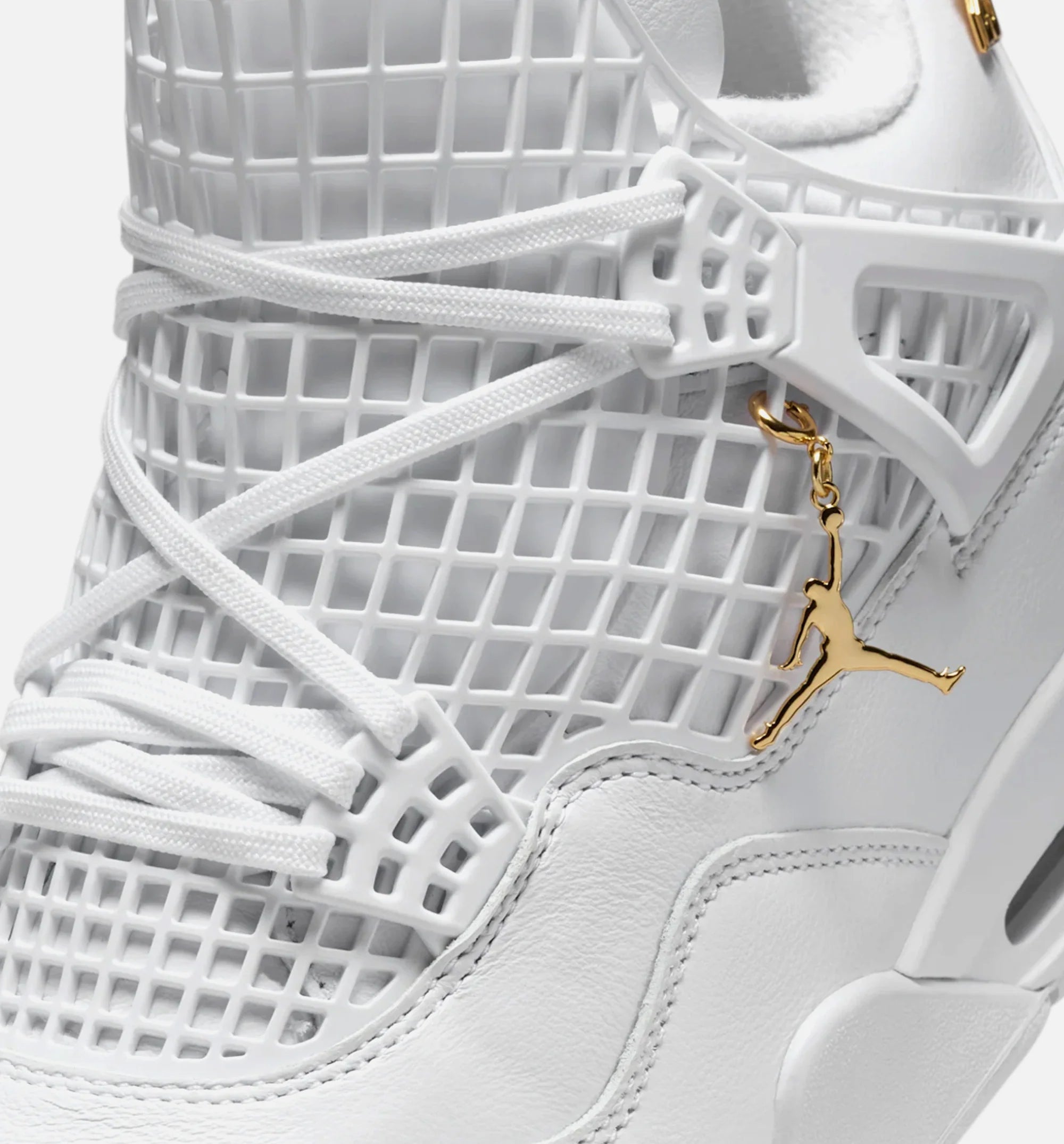 Air Jordan 4 Retro Net Triple White Womens Lifestyle Shoe White