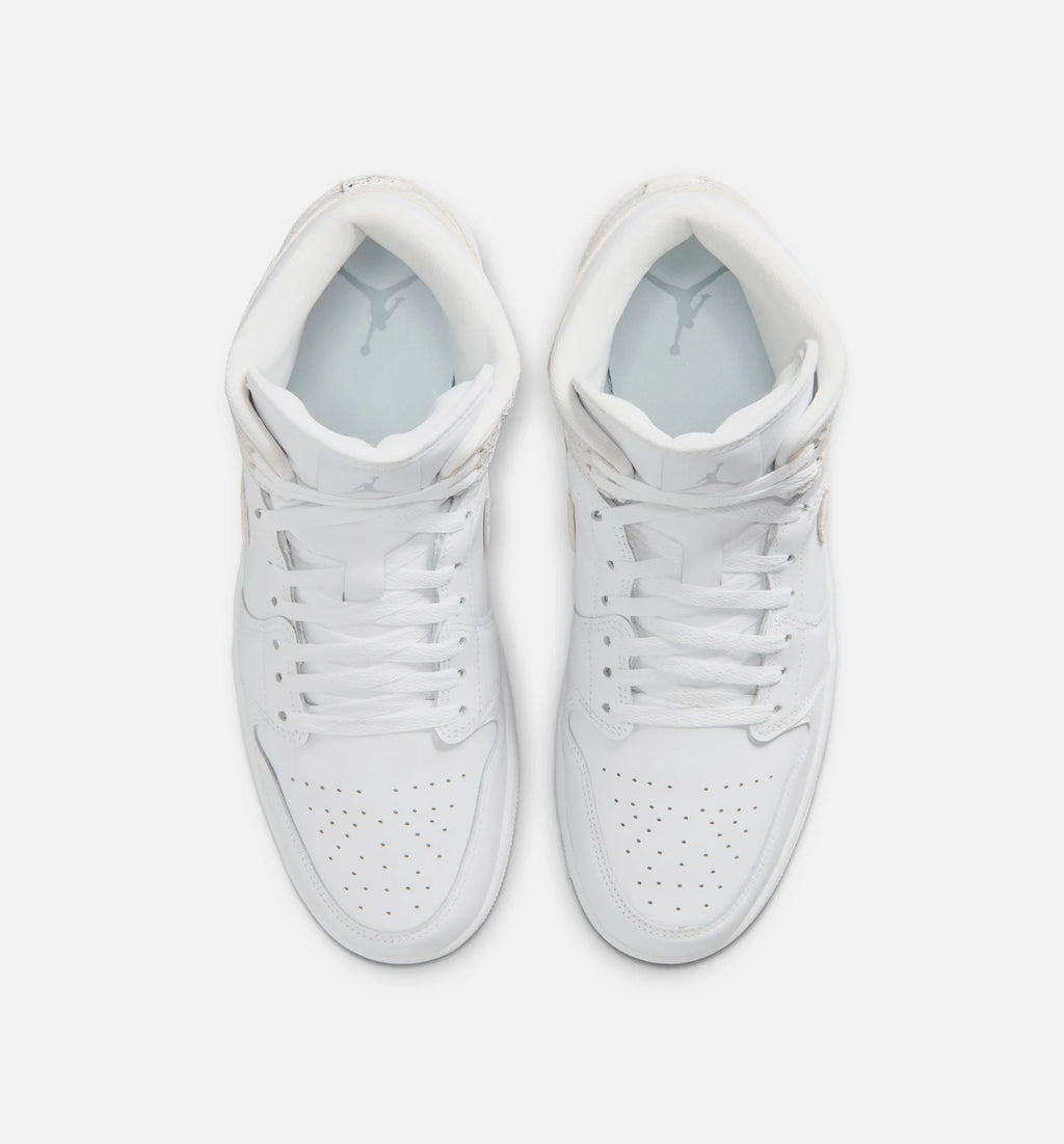 Air Jordan 1 Mid SE Mens Lifestyle Shoe White White White Field Silver