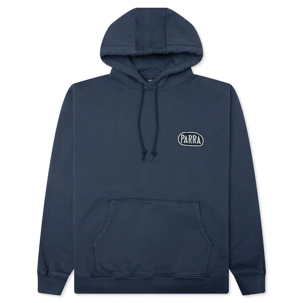 Oval Logo Hooded Sweatshirt Washed Blue