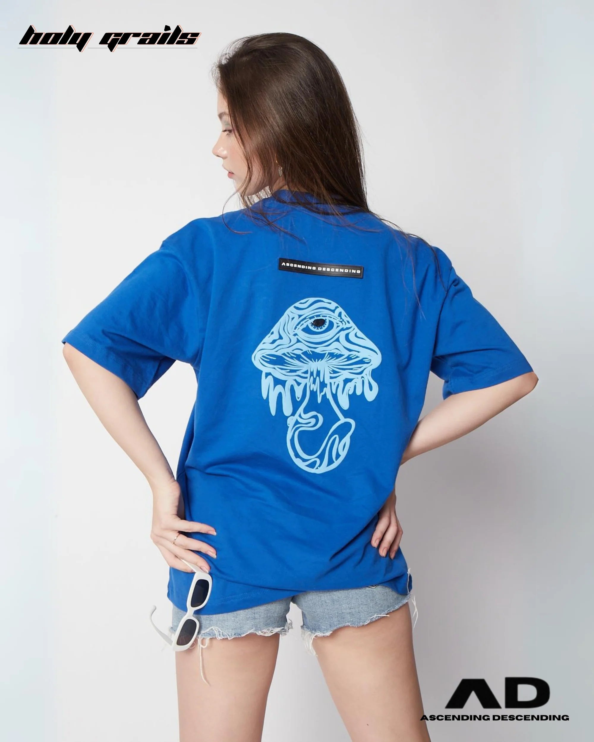 Magic Mushroom Blue T Shirt HG x Ascending Descending