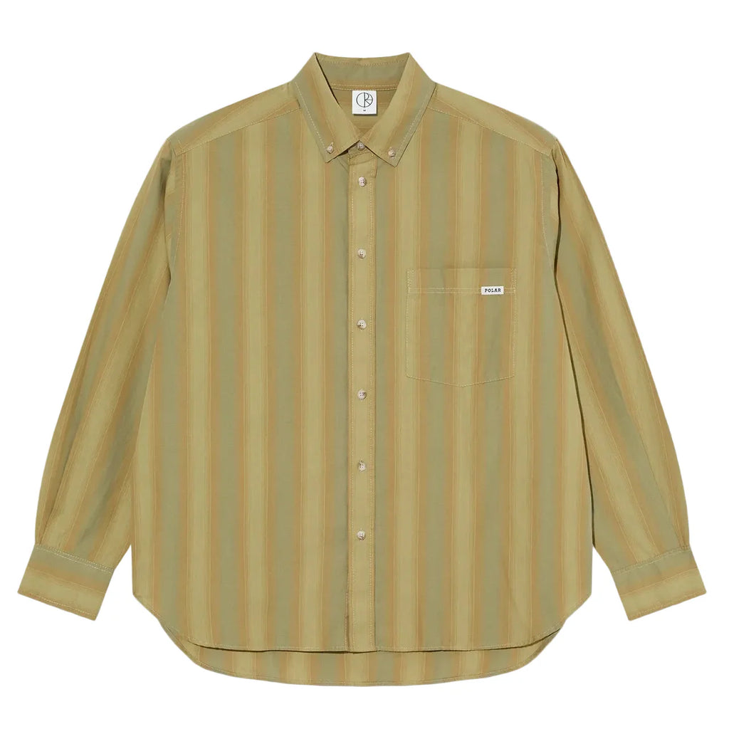 Polar Skate Co Ben LS Shirt Green Stripe