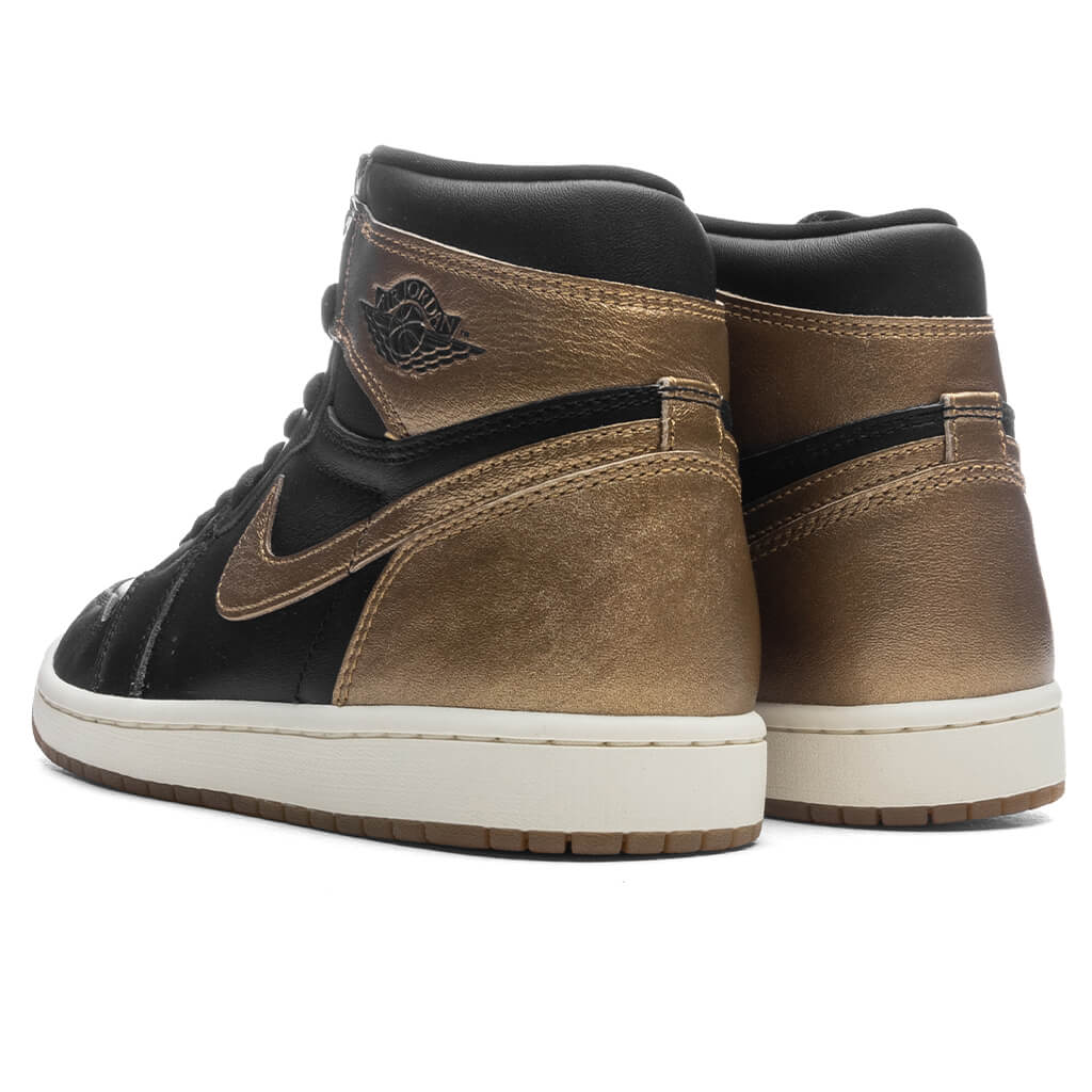 Air Jordan 1 Retro High OG Black and Gold Black Metallic Sail