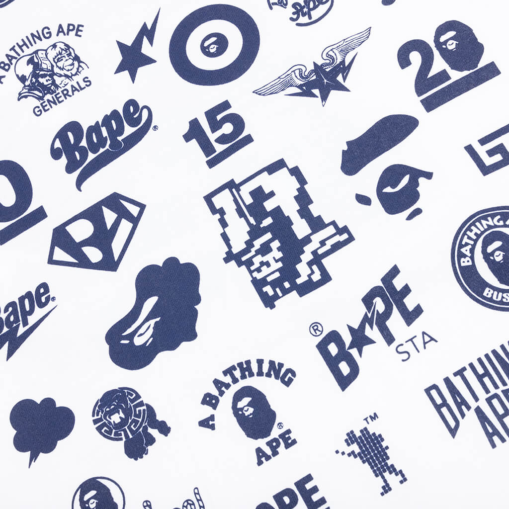 Bape 30th Anniversary Tee 2 White Navy