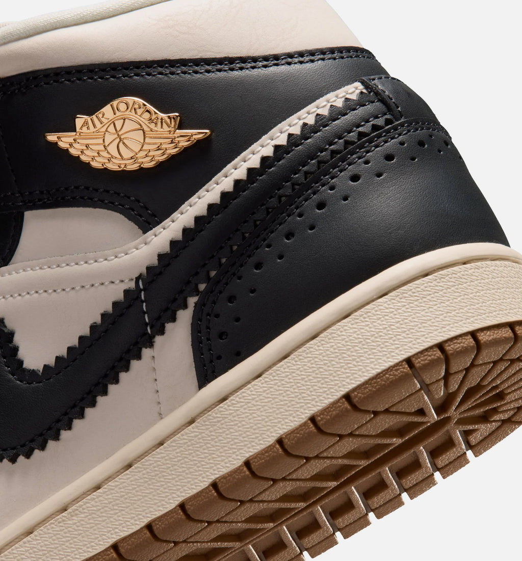 Air Jordan 1 Mid SE Womens Lifestyle Shoe Off Noir Chalk Pearl White