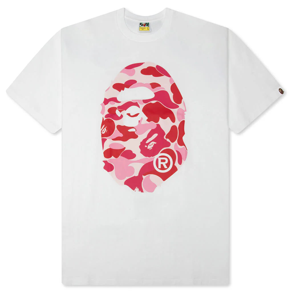 ABC Camo Big Ape Head Tee White Pink