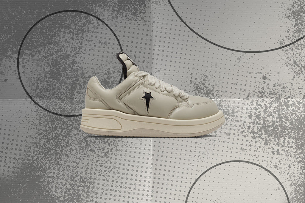 Rick Owens DRKSHDW x Converse Turbowpn Ox Leather Shoes Oyster Black