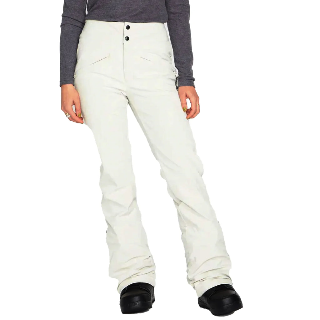 Volcom Womens Battle Stretch High Rise Snowboard Pants Off White