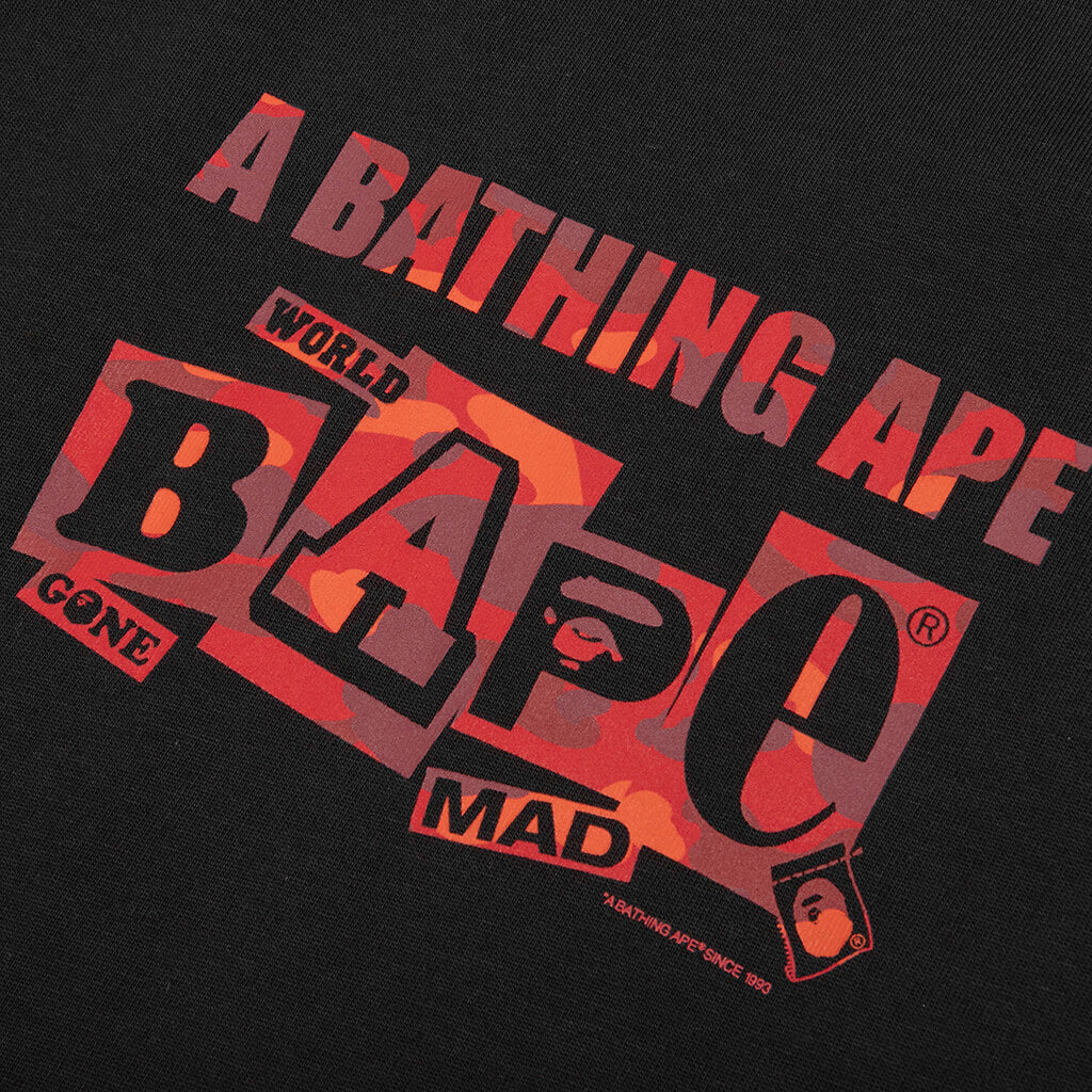 Bape Text Graphic Tee Black
