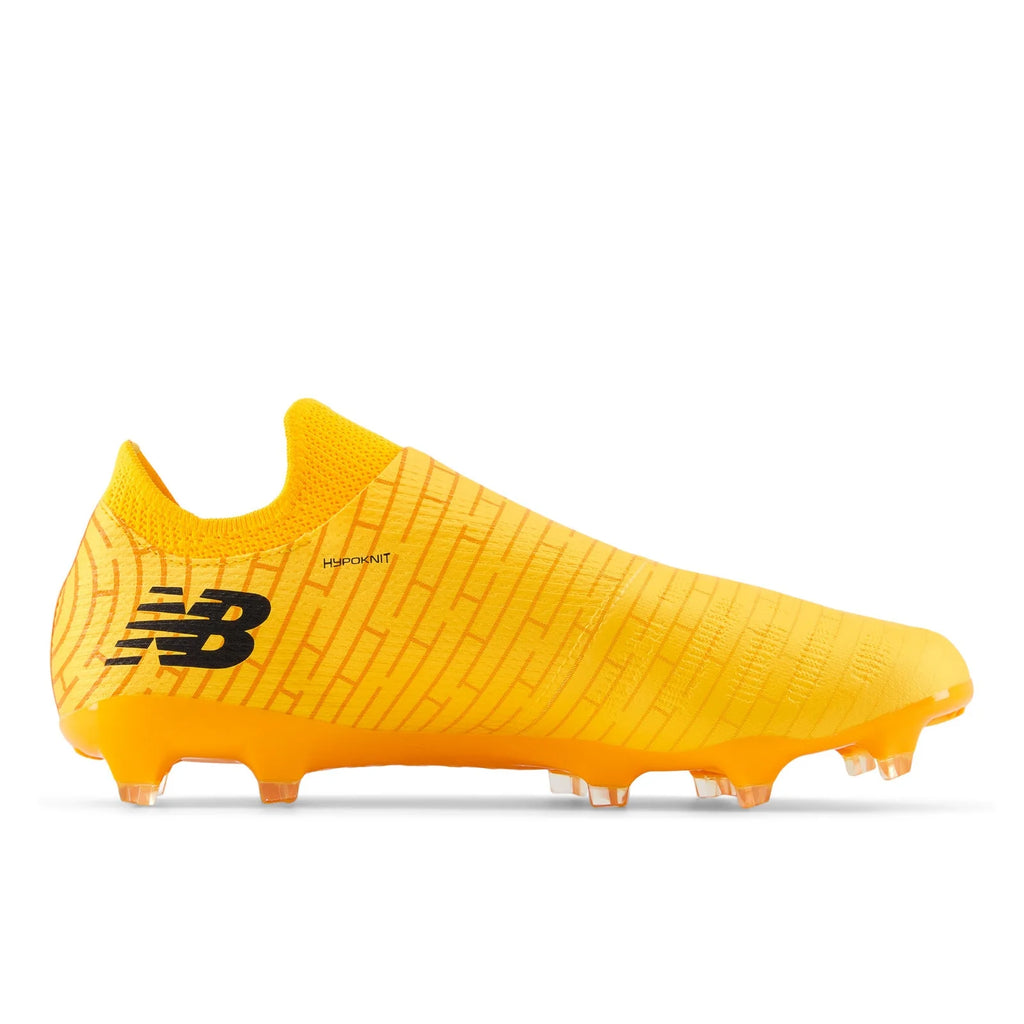 New Balance Furon Destroy FG V7 Firm Ground Soccer Cleats Sun Glow Metallic Silver Black