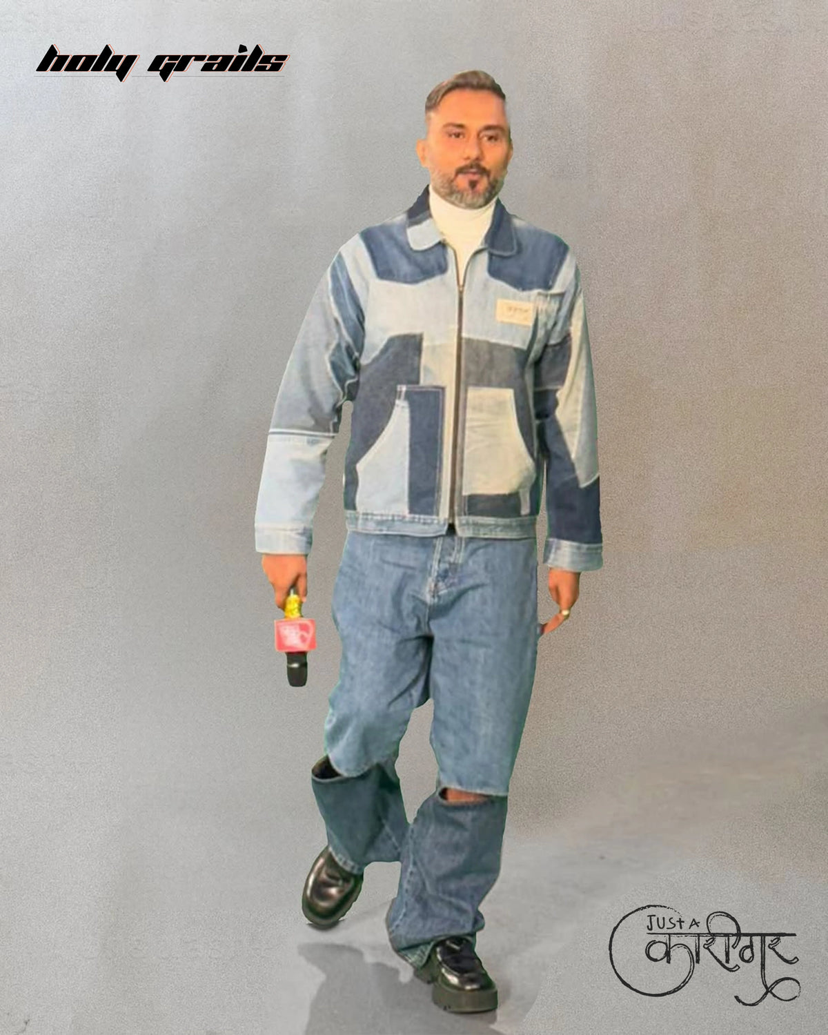 Leftover Blue Denim Jacket HG x Just A Karigar
