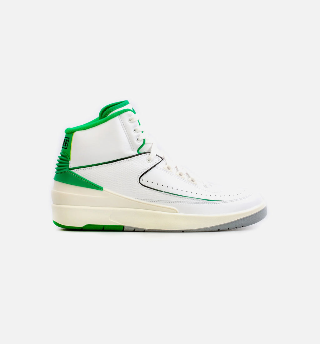 Air Jordan 2 Retro Lucky Green Mens Basketball Shoe White Green