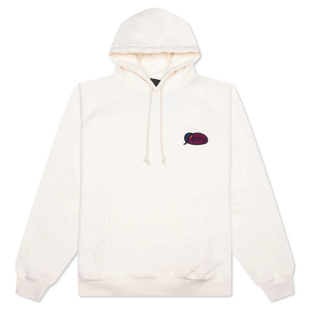 Circled Script Logo Hooded Sweatshirt Off White