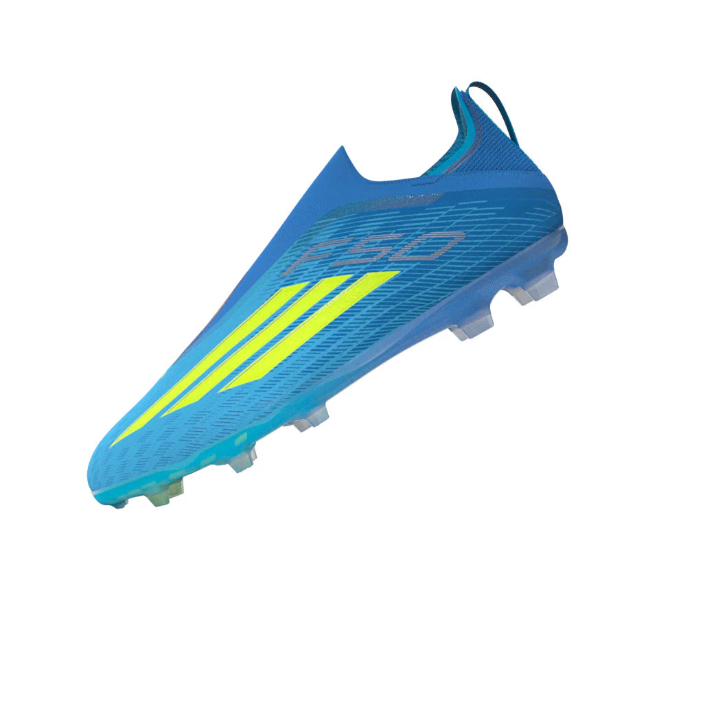 adidas F50 Elite Laceless FG Firm Ground Youth Soccer Cleats Blue Yellow Aqua