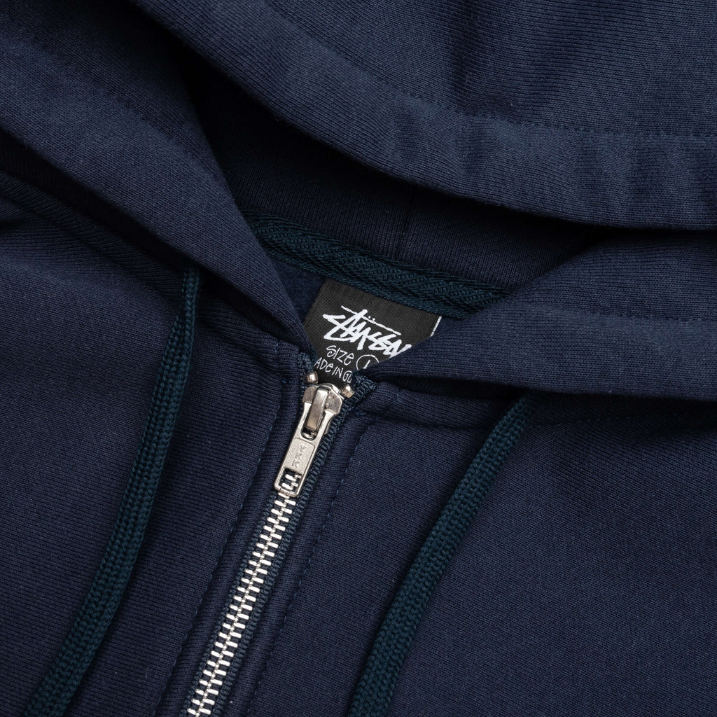 Basic Stussy Zip Hoodie Navy