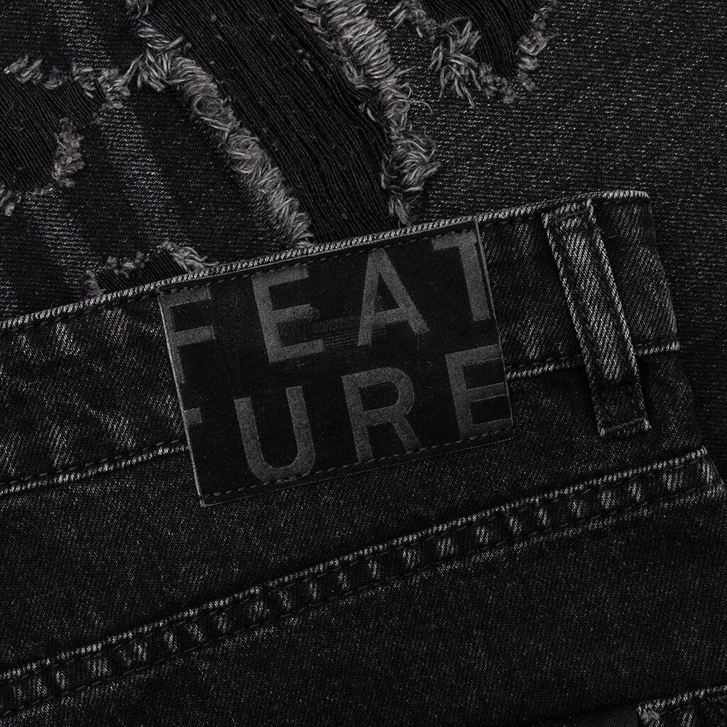 Ian Slim Denim Short Vintage Black