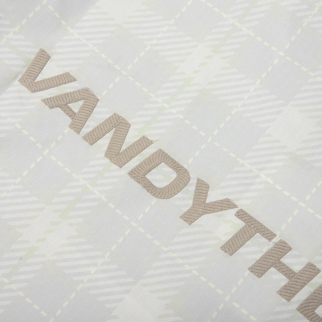 Plaid Windbreaker Jacket Cream
