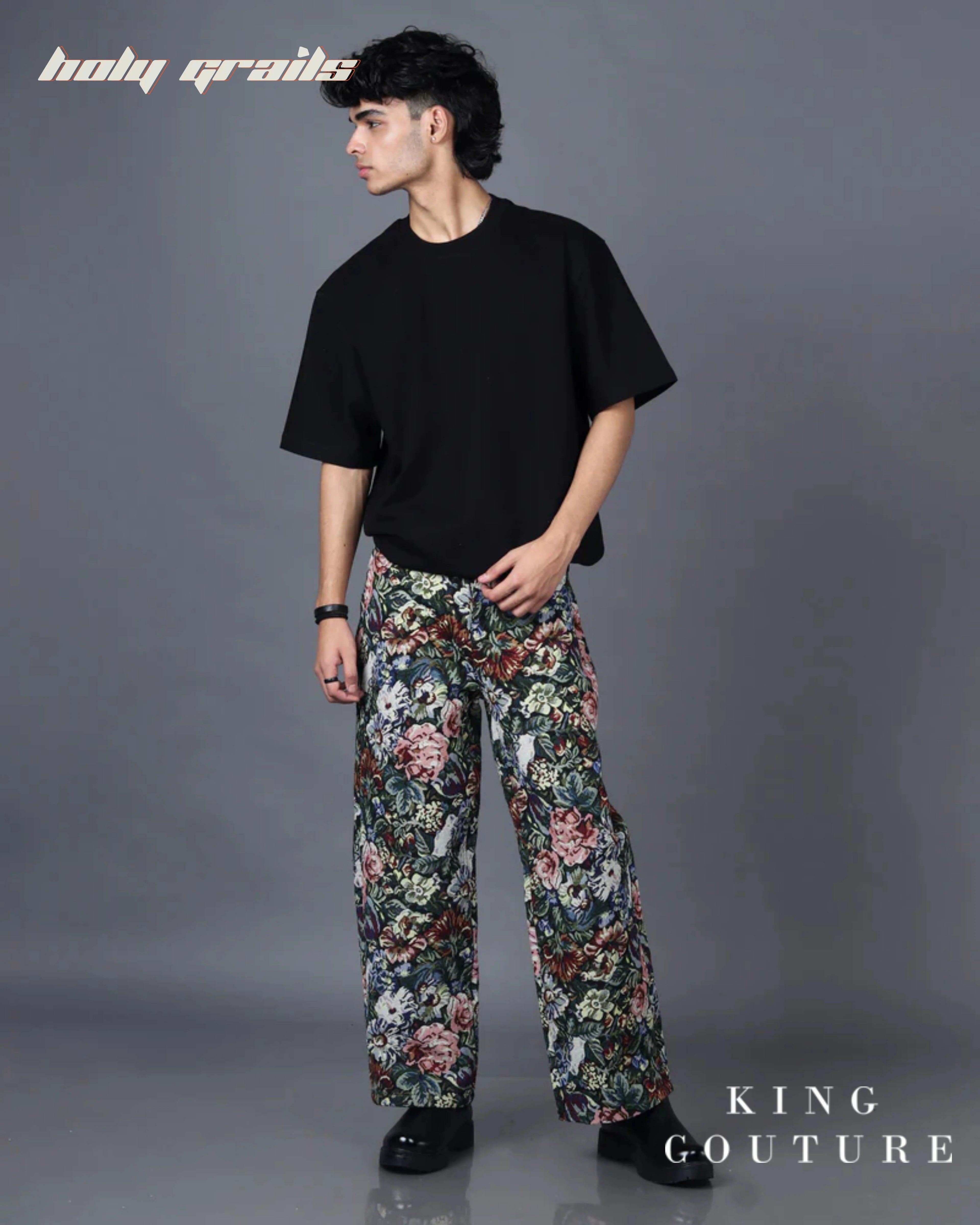 Straight Fit Floral Jacquard Pant HG x King Couture