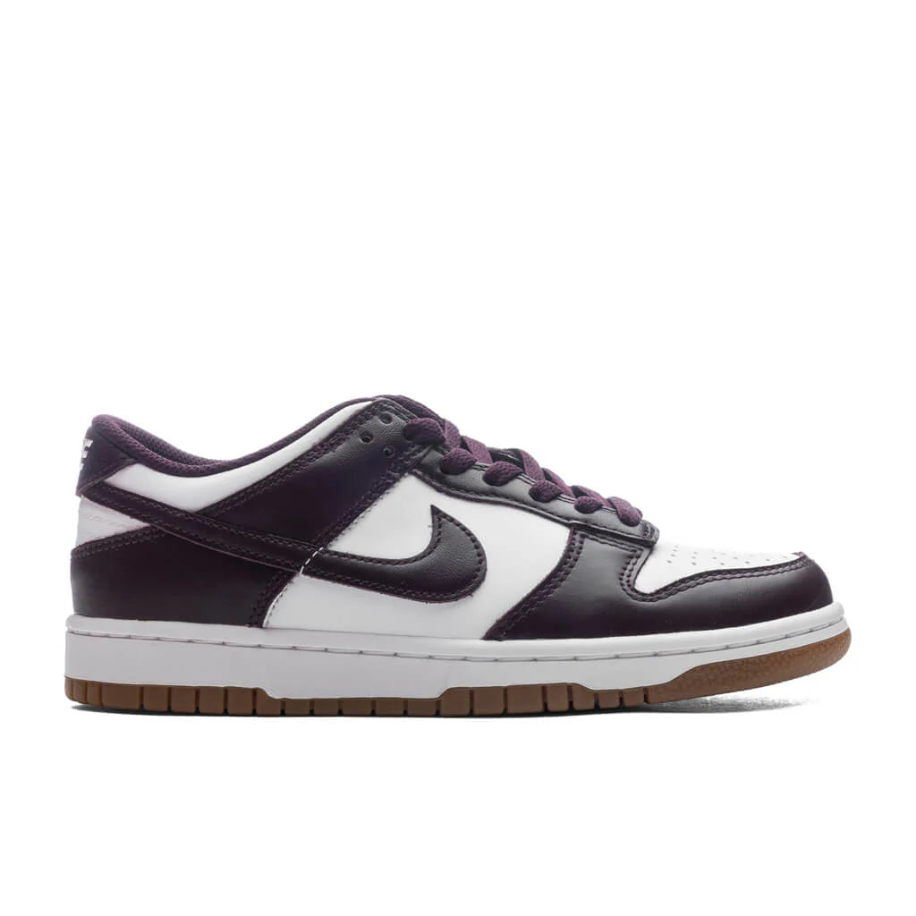 Dunk Low BG (GS) - White/Burgundy Crush/Gum Light Brown