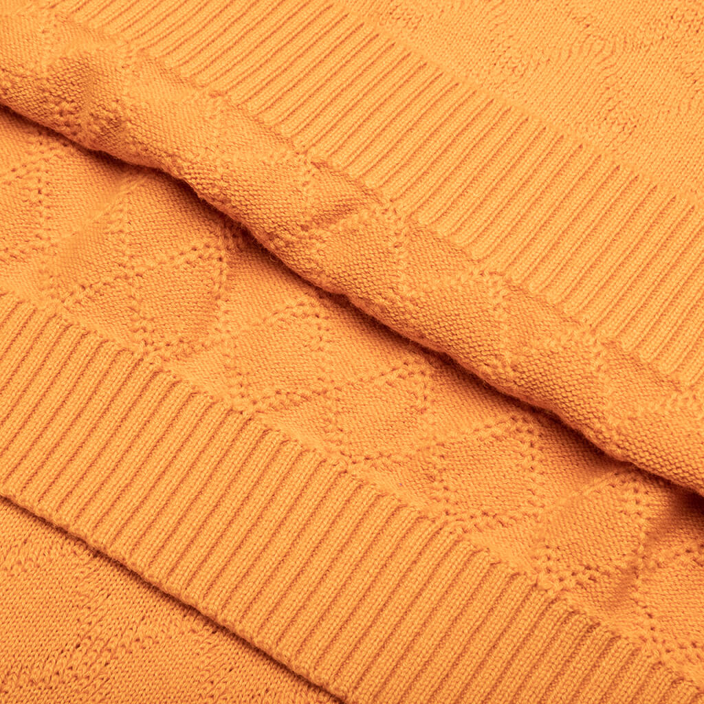 Hogan Pointelle Raglan Sleeve Sweater Polo Jasper Orange