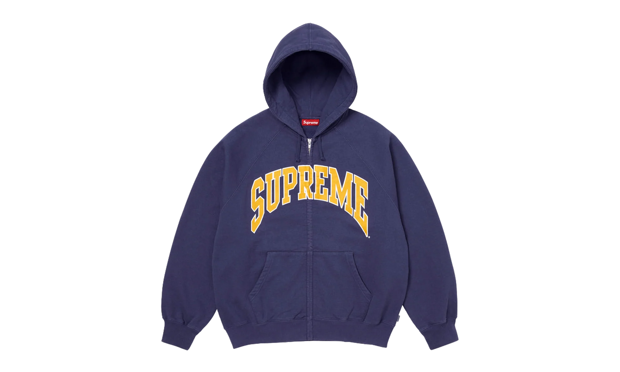 Cracked Raglan Zip Up Hooded Sweatshirt "SS26 - Washed Navy" SU27503