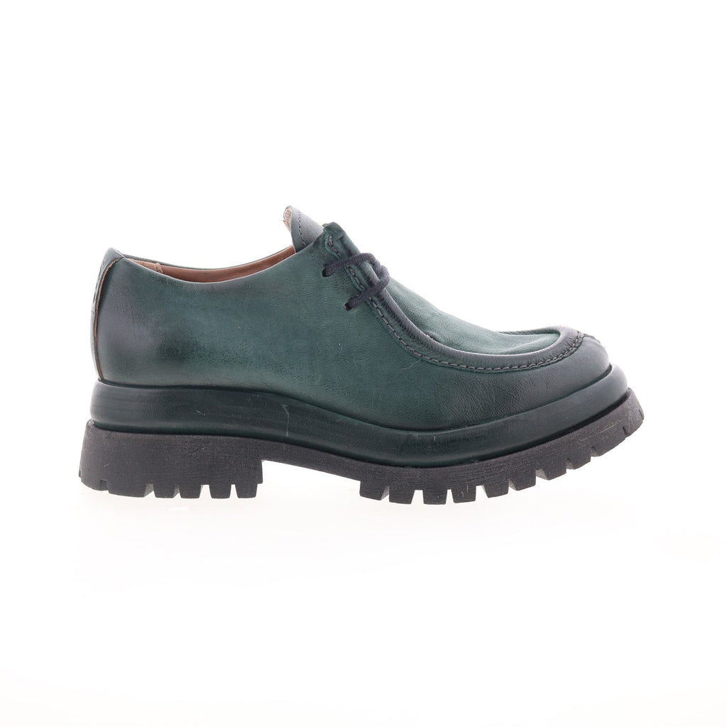 Daley Womens Green Leather Slip On Casual Dress Boots