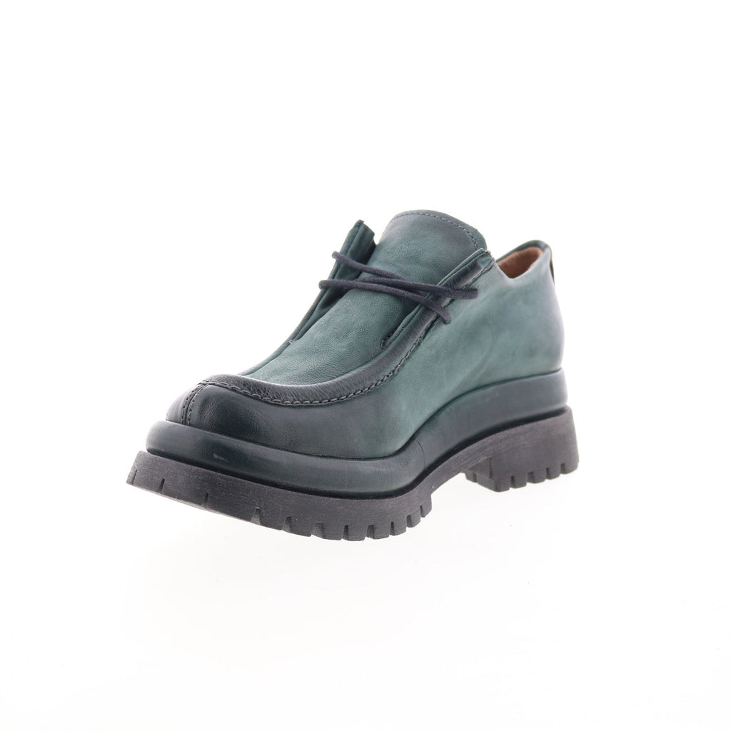 Daley Womens Green Leather Slip On Casual Dress Boots