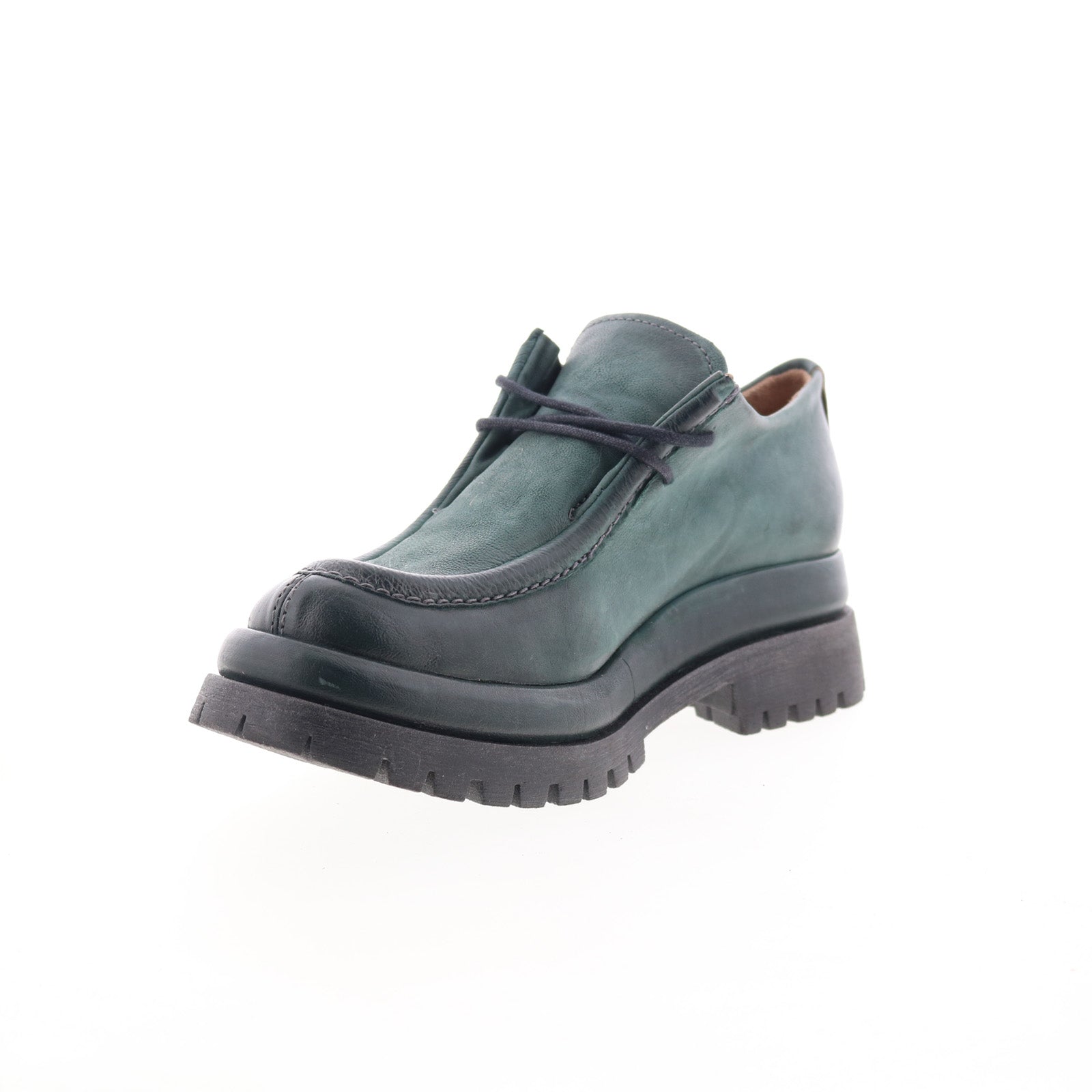 Daley Womens Green Leather Slip On Casual Dress Boots