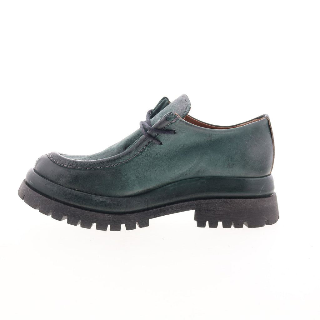 Daley Womens Green Leather Slip On Casual Dress Boots