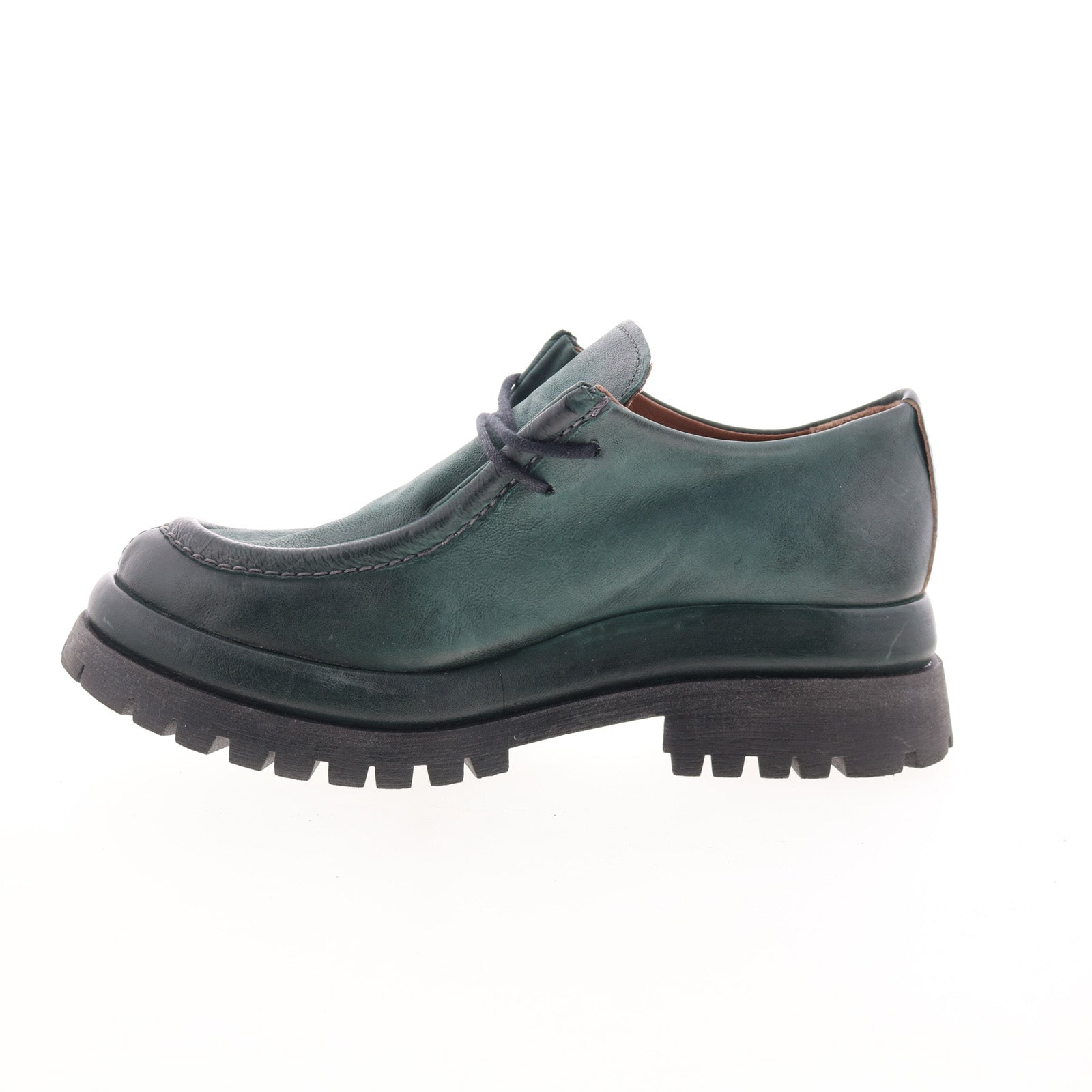 Daley Womens Green Leather Slip On Casual Dress Boots