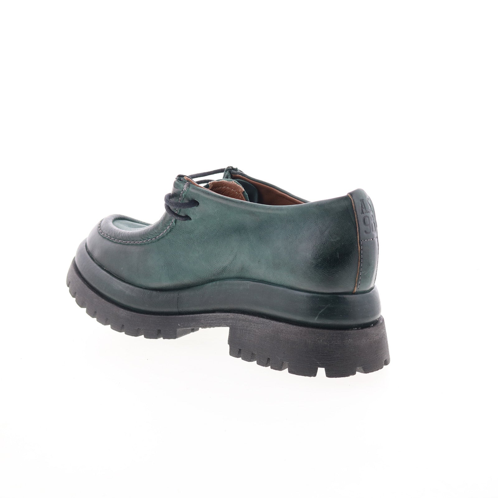 Daley Womens Green Leather Slip On Casual Dress Boots