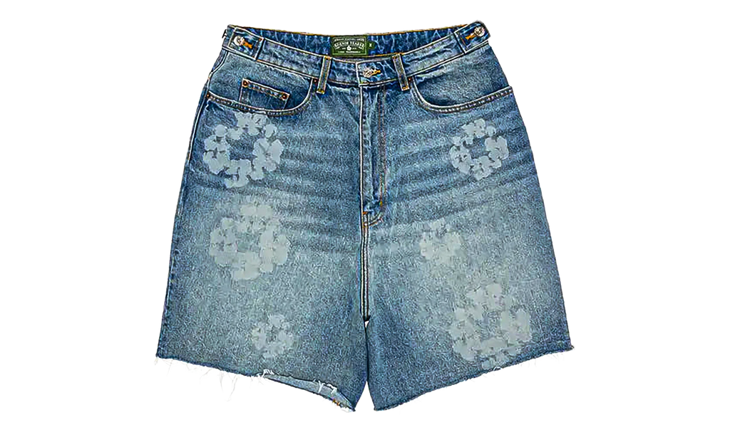 Laser Wreath Denim Short "Light Wash" DT388