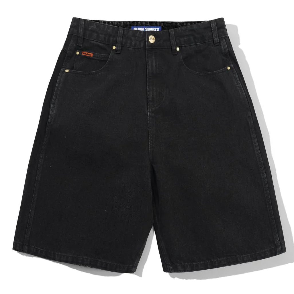 Butter Goods Baggy Denim Shorts Flat Black