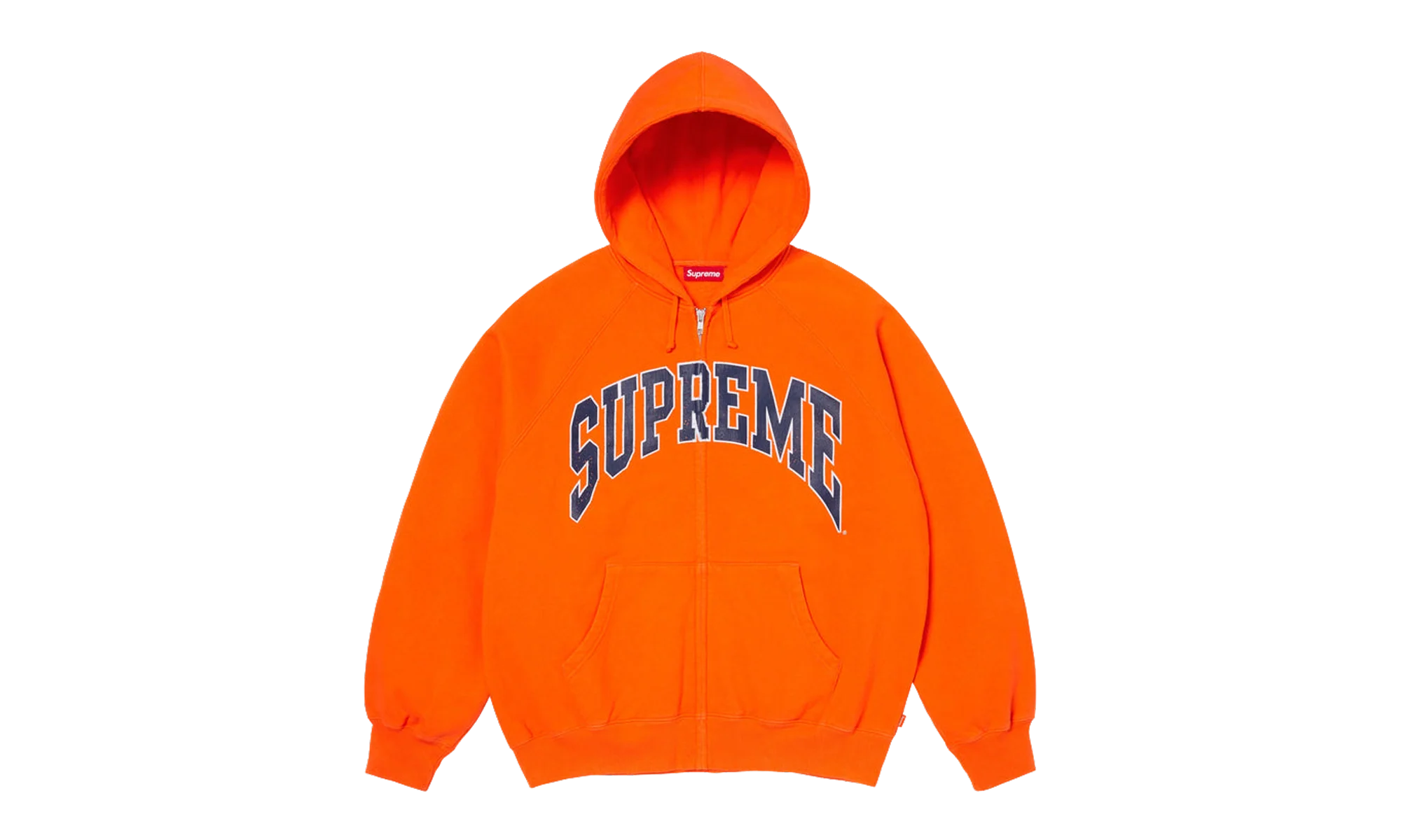 Cracked Raglan Zip Up Hooded Sweatshirt "SS26 - Dark Orange" SU27505