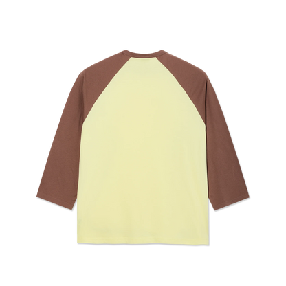 Polar Skate Co 3 4 Sleeve Tee Cinnamon Light Yellow