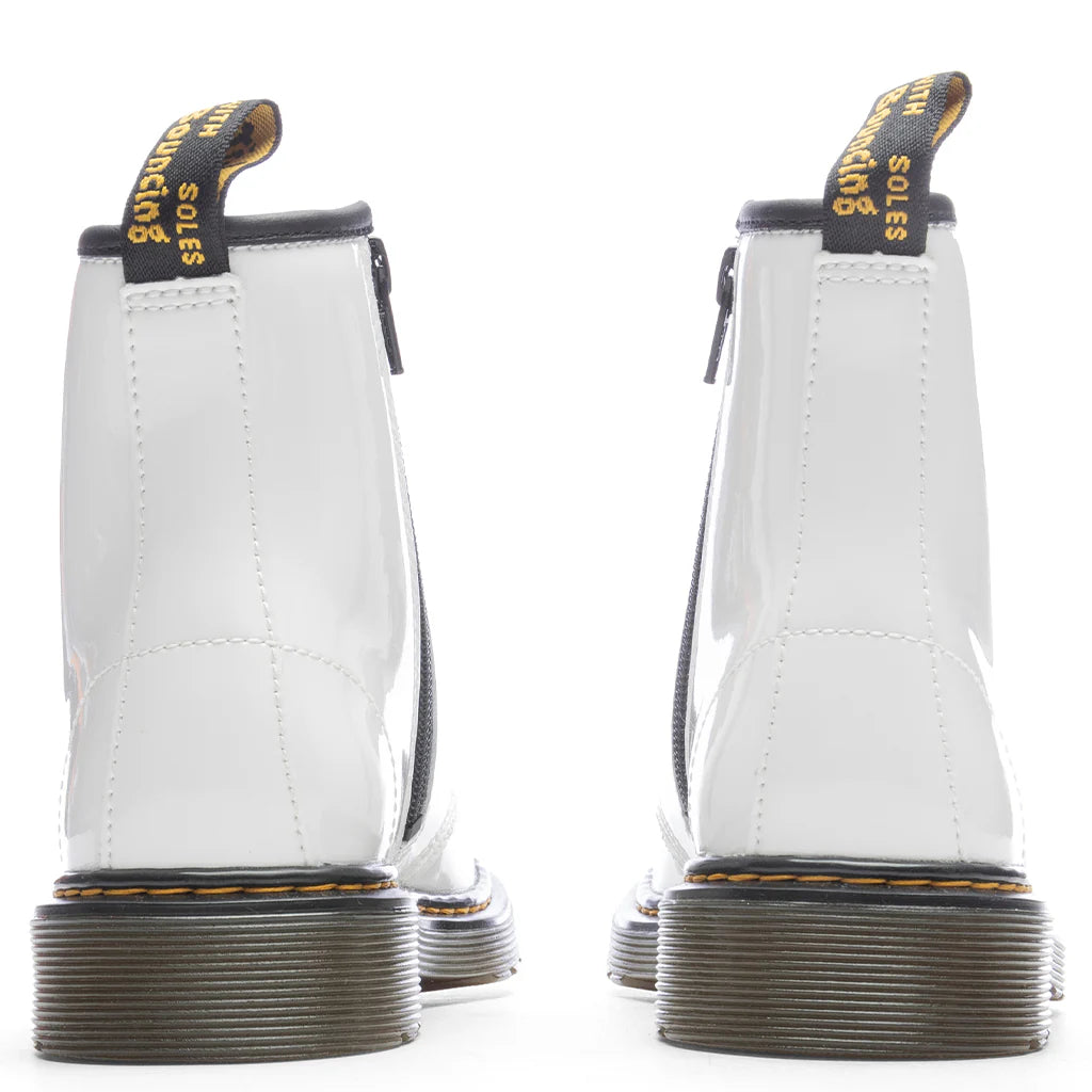 Womens 1460 Patent Leather Boots White Patent Lamper