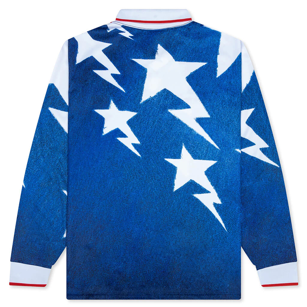 Adidas x BAPE L S Star Jersey Medium Blue Denim